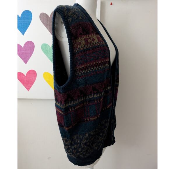 Jantzen vintage button front v-neck sweater vest mens size large - Picture 5 of 12